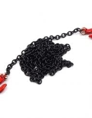 black chain with red hooks